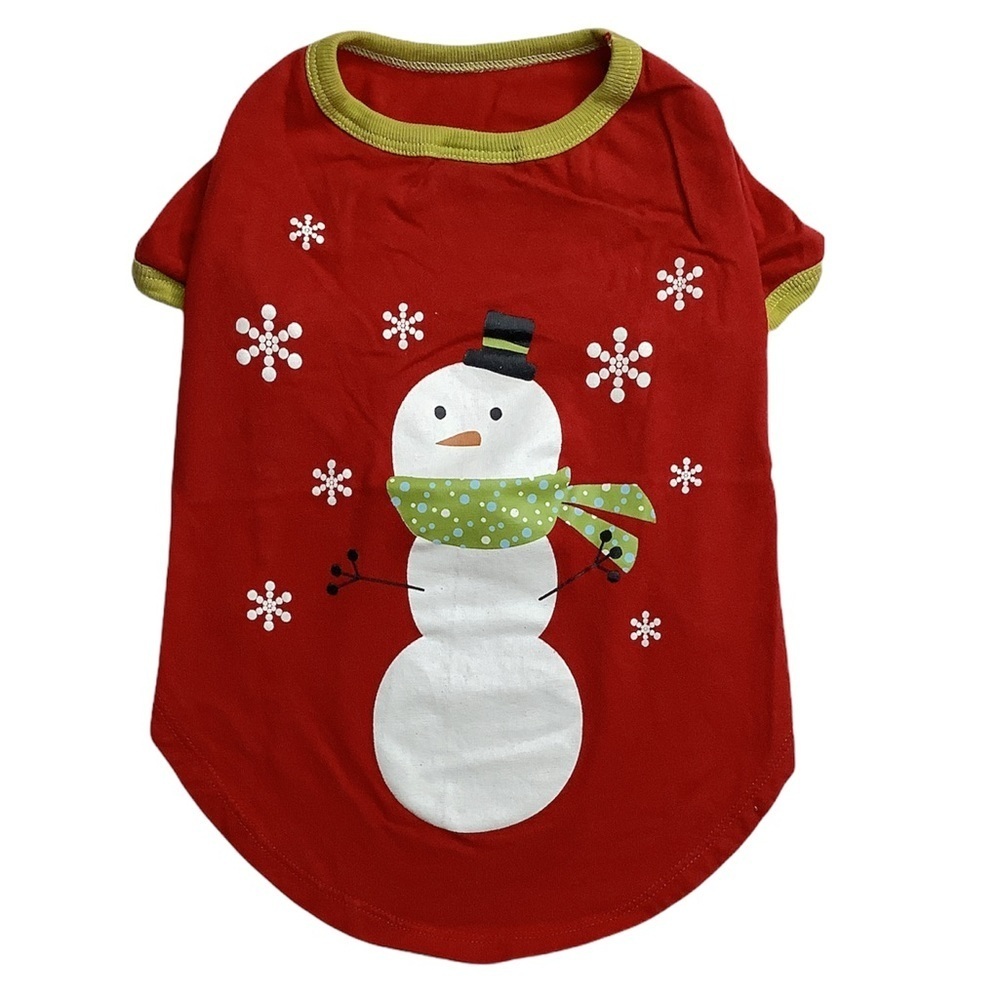 Snowman Holiday Christmas Dog Tee - Picture 2 of 7